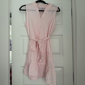 Pink and white striped dress